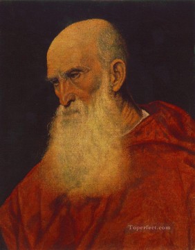  Pietro Lienzo - Retrato de un anciano Pietro Cardenal Bembo Tiziano Tiziano